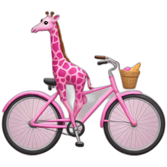 a pink giraffe biking emoji