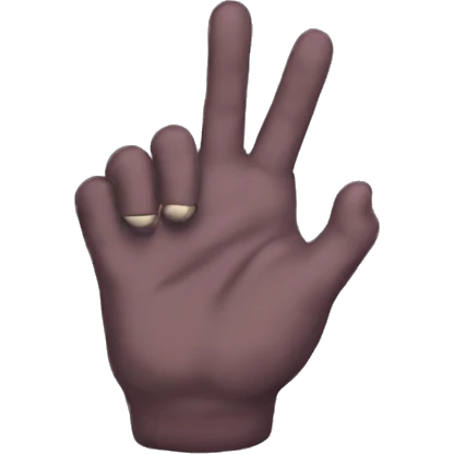 A rock on hand (🤟🏻 ) but with the index and thum also pinched down so the pinkie is the only finger up emoji