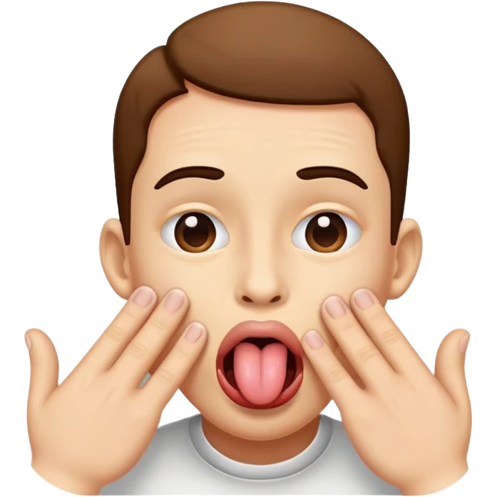 Tongue sticking out with hands at face  emoji