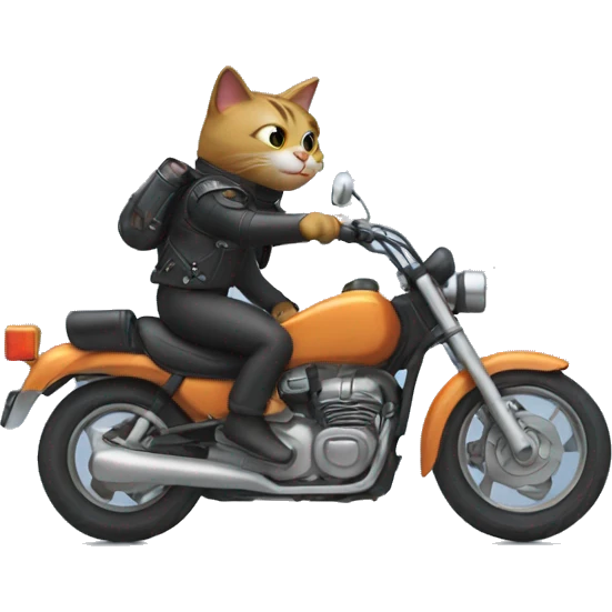 Ai cat riding a motorcycle  emoji