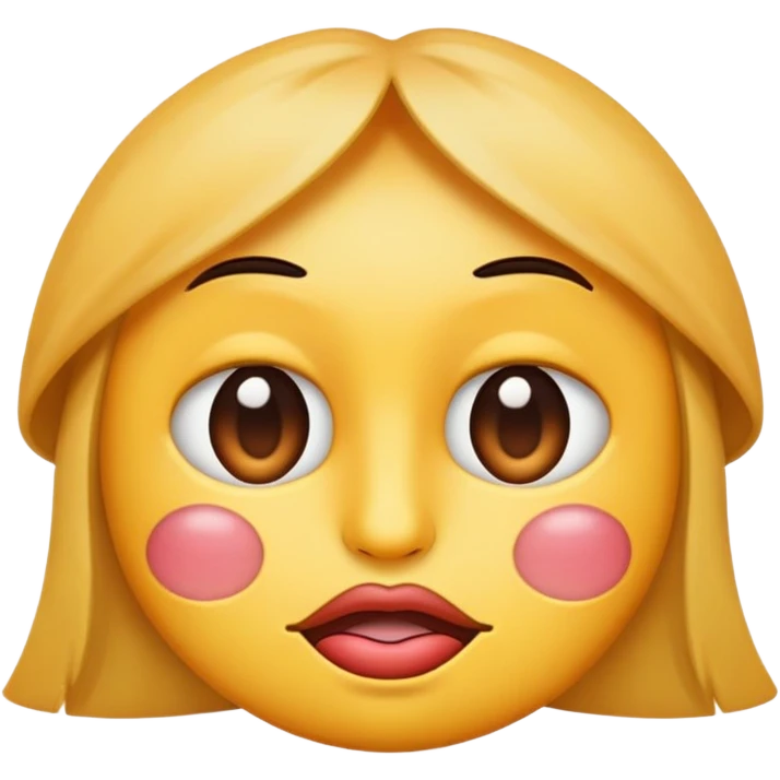 Make an emoji that has eyes kind of squinted, and lips in mouth as if listening intentively to someone speak emoji