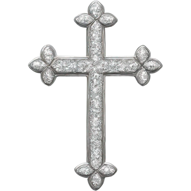 Silver diamond Cross ￼ emoji