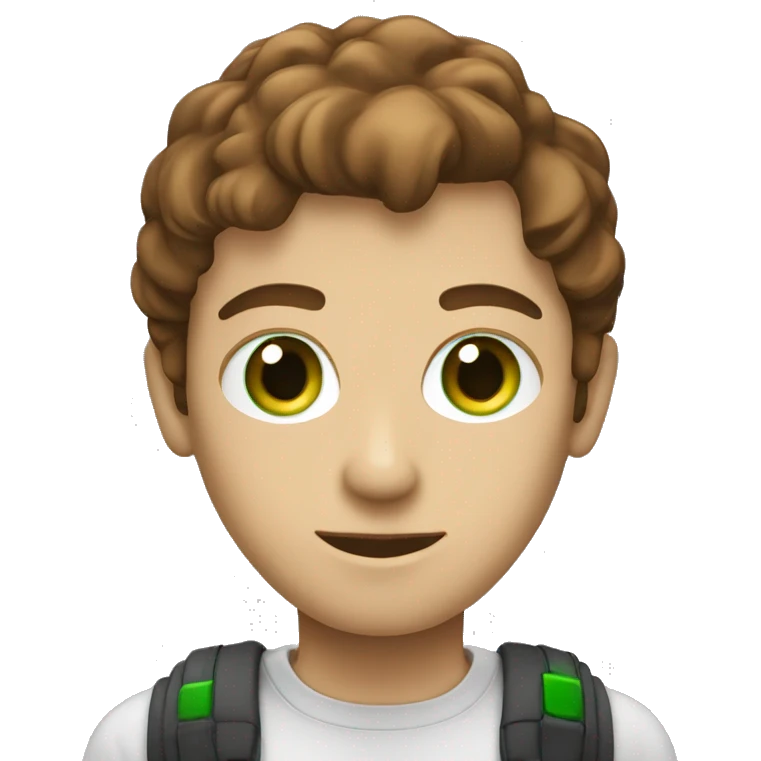 It developer with green eyes and brown hair  coding  emoji