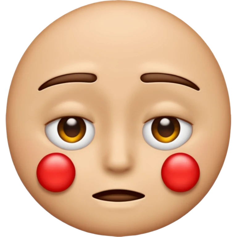 a emoji with its eyes closed, with a red X in its eyes, not smiling emoji