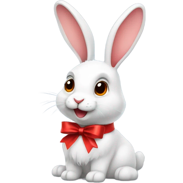 Rabbit with a red ribbon emoji