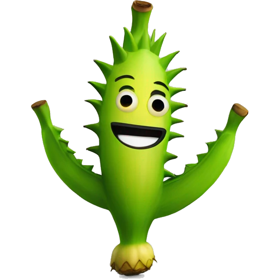 Green spiky banana emoji