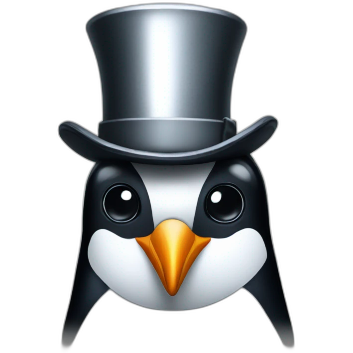 penguin top hat emoji