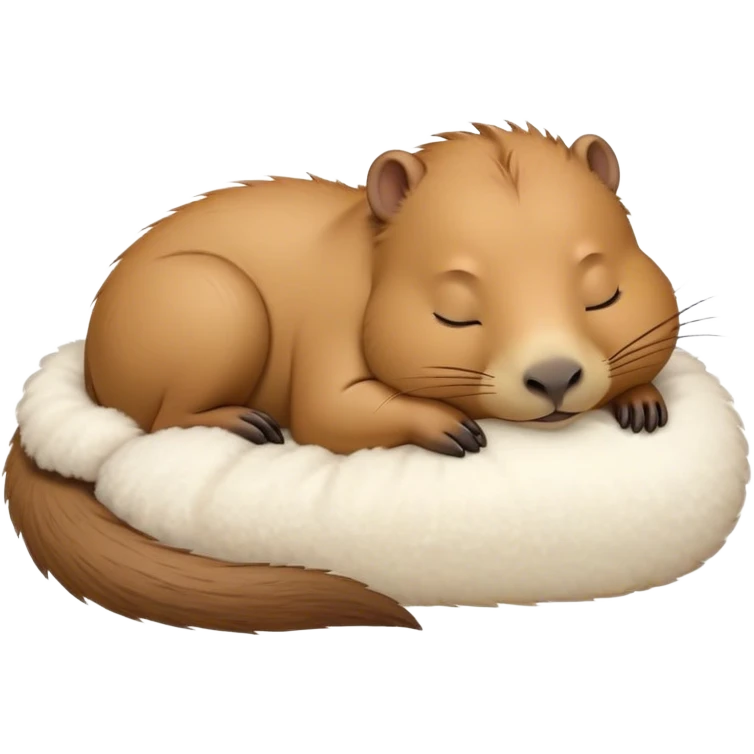 Meme-Worthy cute Sleeping Capybara Portrait Emoji, Head resting peacefully with a contented smile, showcasing luxuriously soft, fluffy fur and eyes gently closed in serene slumber, Simplified yet hilariously adorable features, highly detailed, glowing with a soft, drowsy natural light, high shine, relaxed and utterly lovable, stylized with an air of playful laziness, bright and heartwarming, soft glowing outline, capturing the essence of a sleeping capybara that feels destined to become the next viral sensation of adorable rest! emoji
