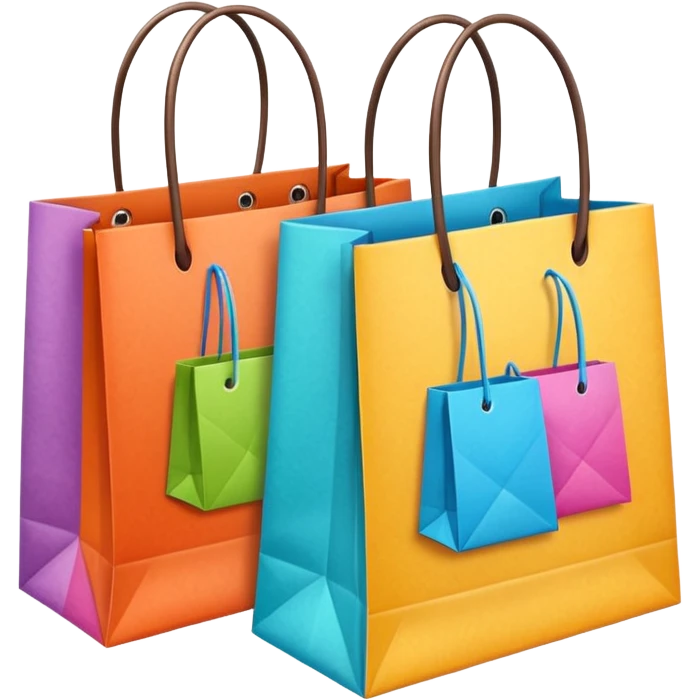 2 beautiful shopping bag with details emoji
