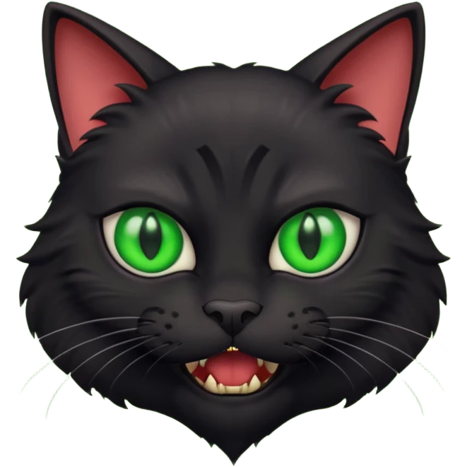 scary black cat with fur raised and back arched emoji