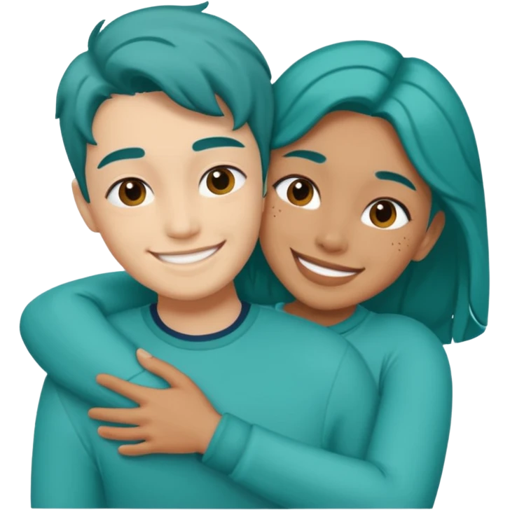 teal love hug emoji