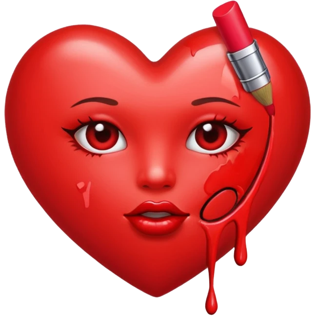 heart written with lipstick emoji