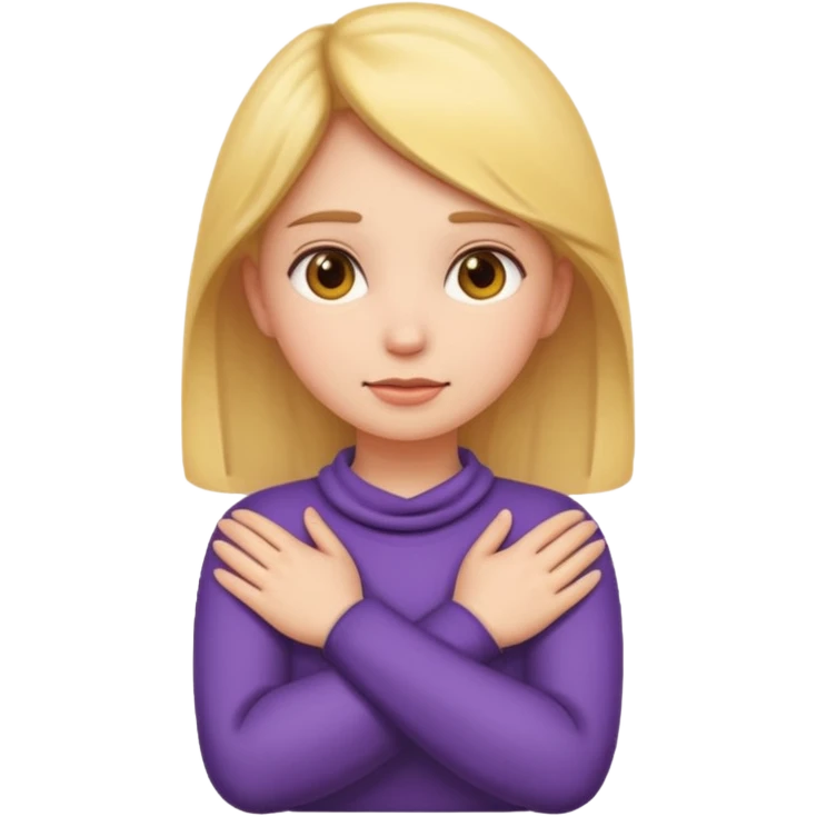 make a girl emoji crossing hands around neck emoji