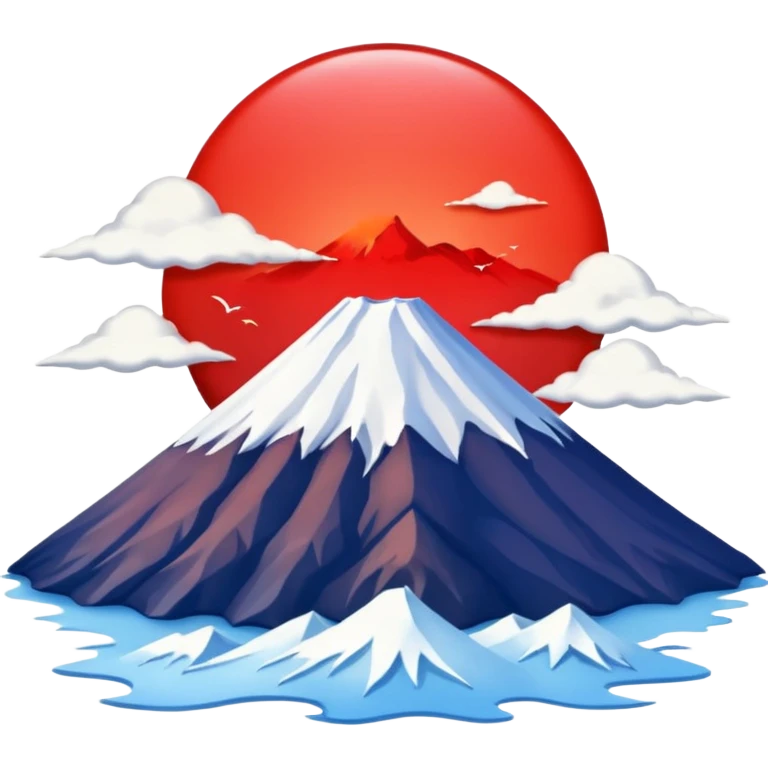 Mount Fuji with red color emoji