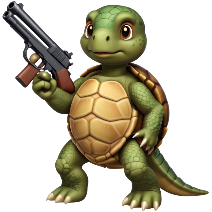 Turtle with a gun emoji