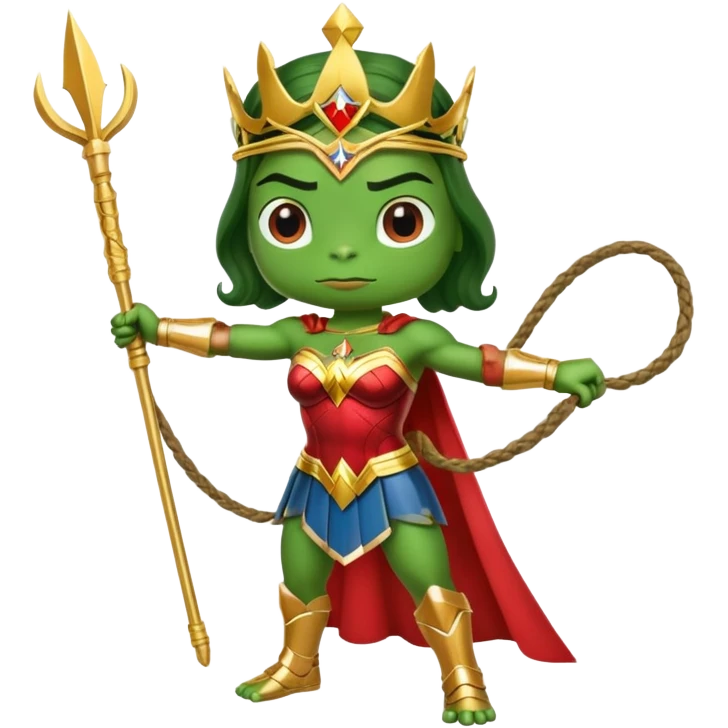 Pepe frog like wonder woman emoji
