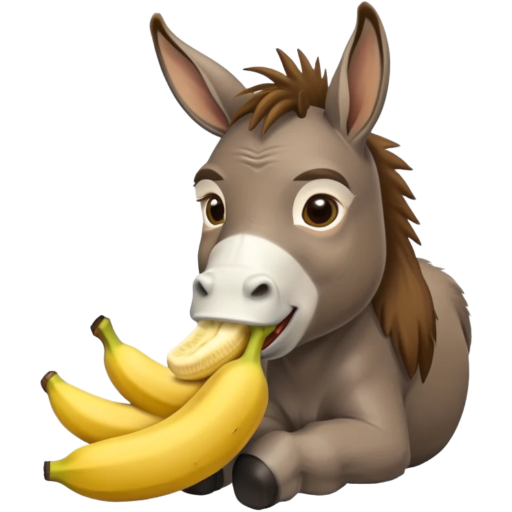 Donkey eating banana emoji