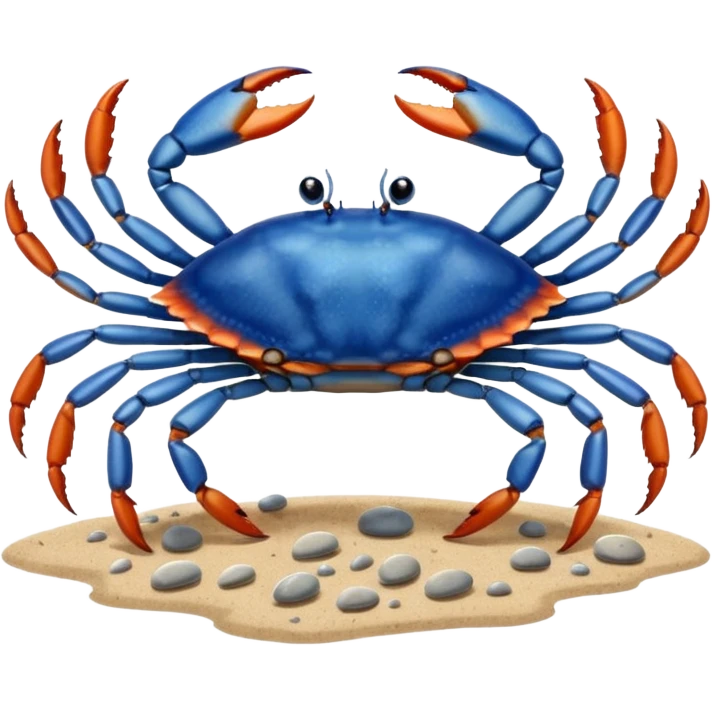 A blue crab with eight legs and two pincers emoji