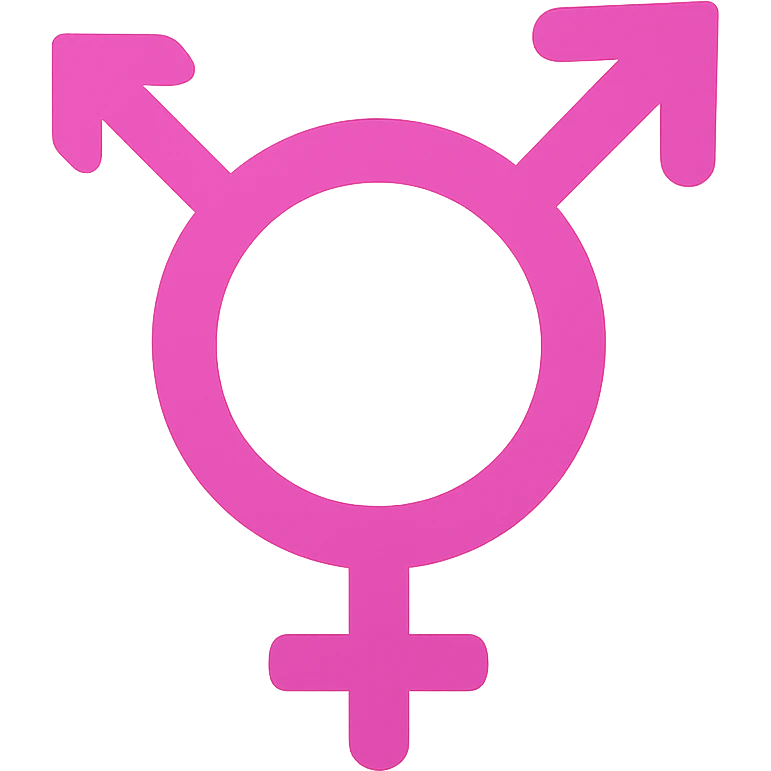 genderfluid symbol, flat magenta, minimal emoji style, suitable for Discord role icon, color icon style emoji