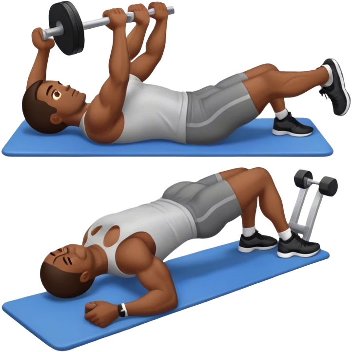 lying down man weighted glute bridges emoji
