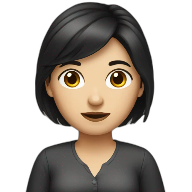 dark-haired woman who makes stats emoji