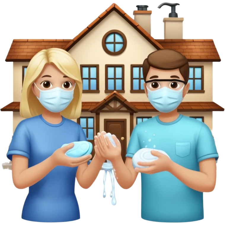 Give me emojis that represent corona-time safety rules such as: keep your distance, wear a mask, wash hands, avoid crowds, sanitize regularly, stay home, and no handshakes. Use only relevant emojis.  another except this   emoji