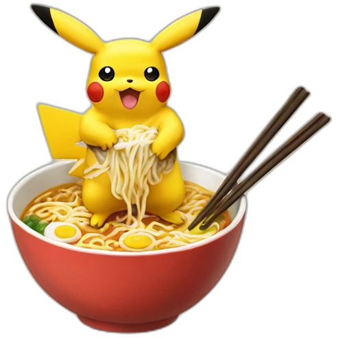 pikachu ramen emoji
