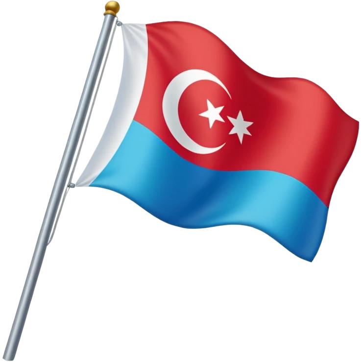 Doğu Türkistan Bayrağı+Türk Bayrağı+Azerbaycan Bayrağı emoji