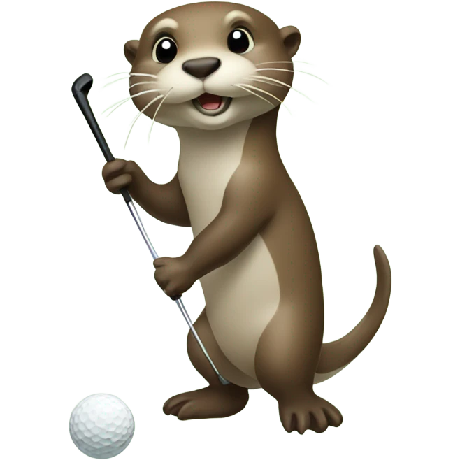 Otter playing golf emoji