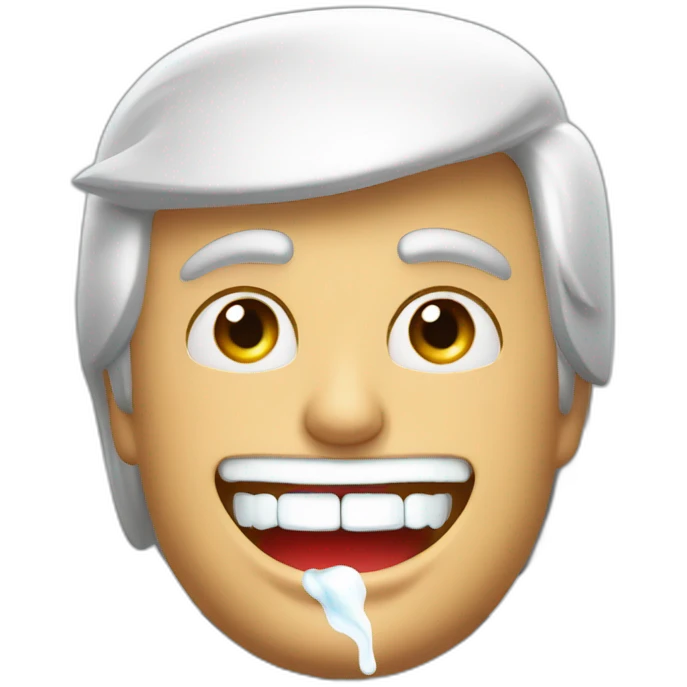 Donald Trump en train de faire une pub pour dentifrice emoji