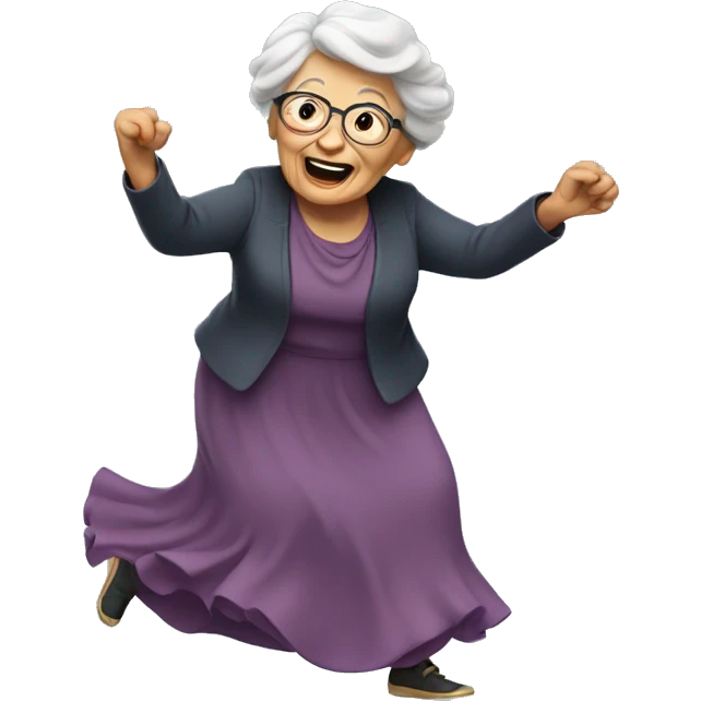 Old lady dancing emoji