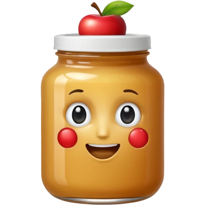 apple sauce jar labeled apple sauce (without a face) emoji