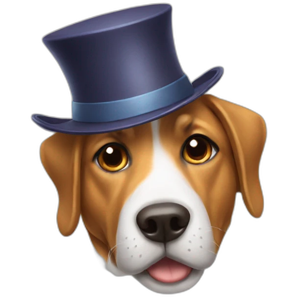 a dog in a hat emoji