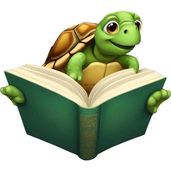 tortoise reading a book emoji