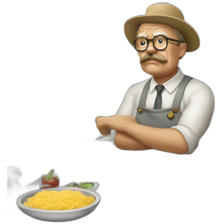 Theodore Roosevelt as a lunch lady emoji