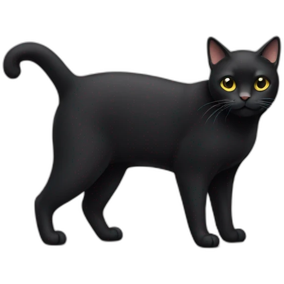 full body fat black cat emoji