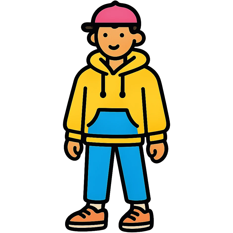Colorful icon of person in casual street style emoji