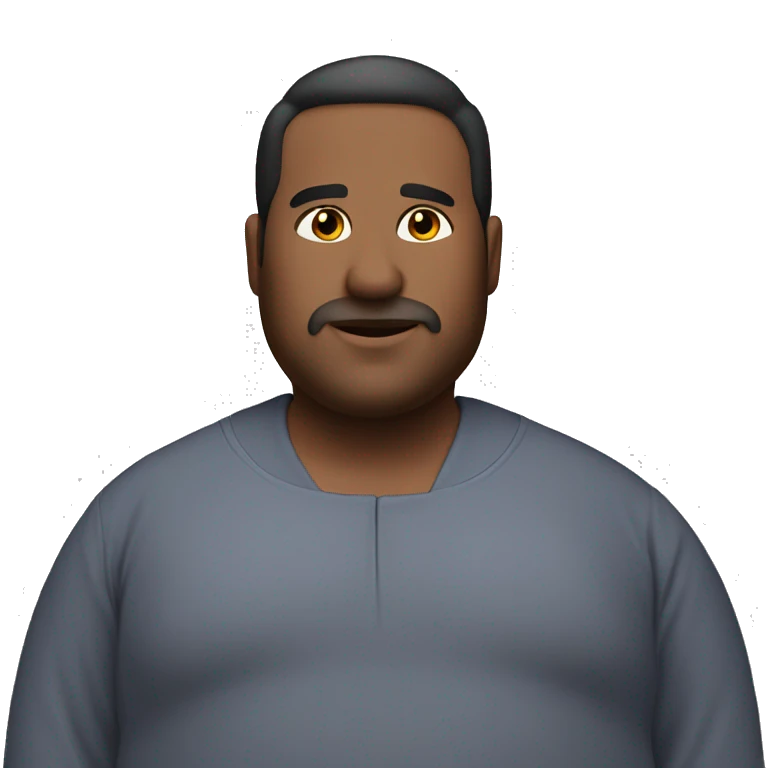 Fat guy with no beard no mustache wearing thobe  emoji