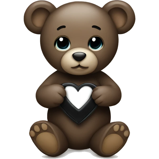 teddy with a ring and a black heart emoji
