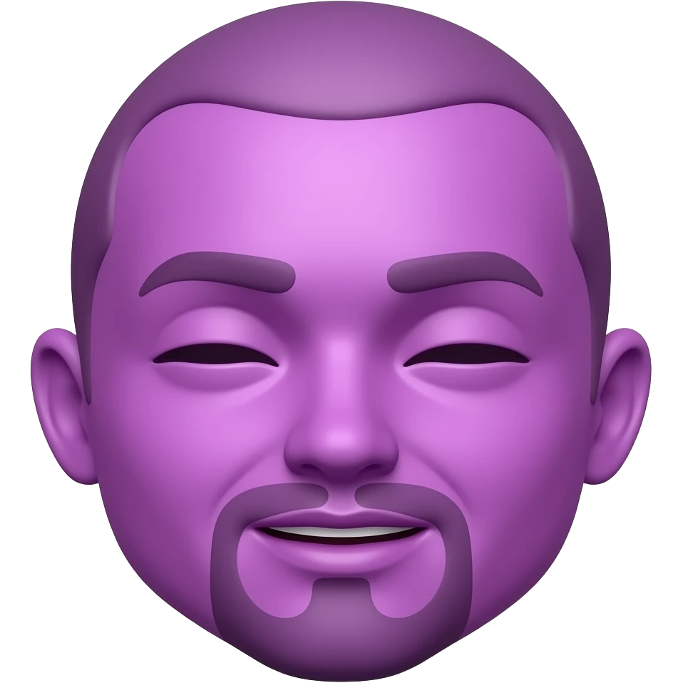 A purple emoji mewing emoji