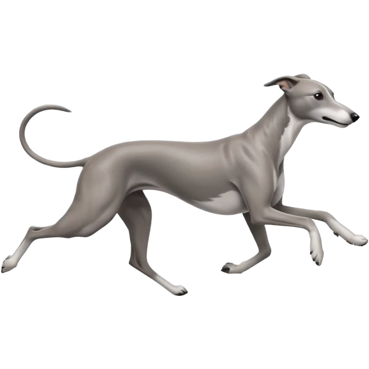 Greyhound running linear emoji