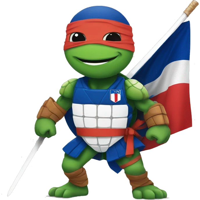 Ninja turtle Mbappe with France flag on emoji