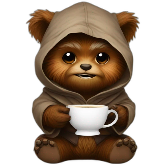 ewok holding teacup emoji