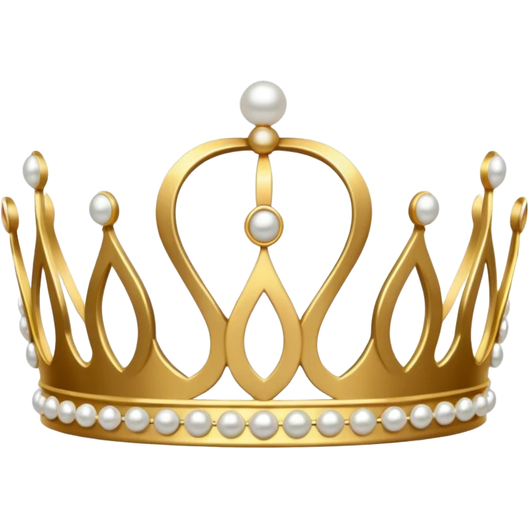 ornate gold tiara with pearls emoji