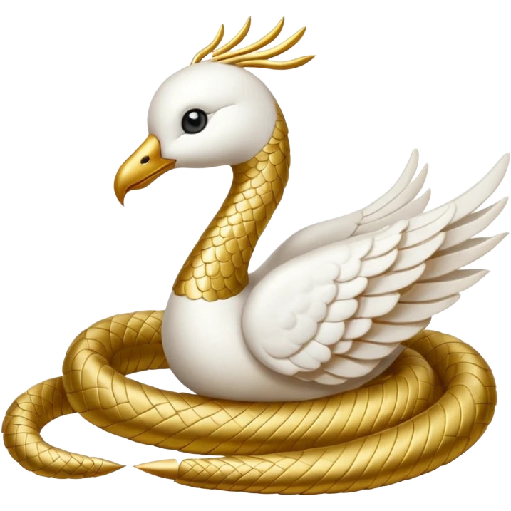 a serpent gold and a dove white emoji