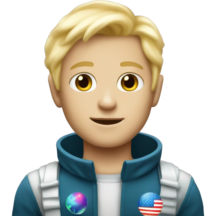 blonde hair boy space man emoji