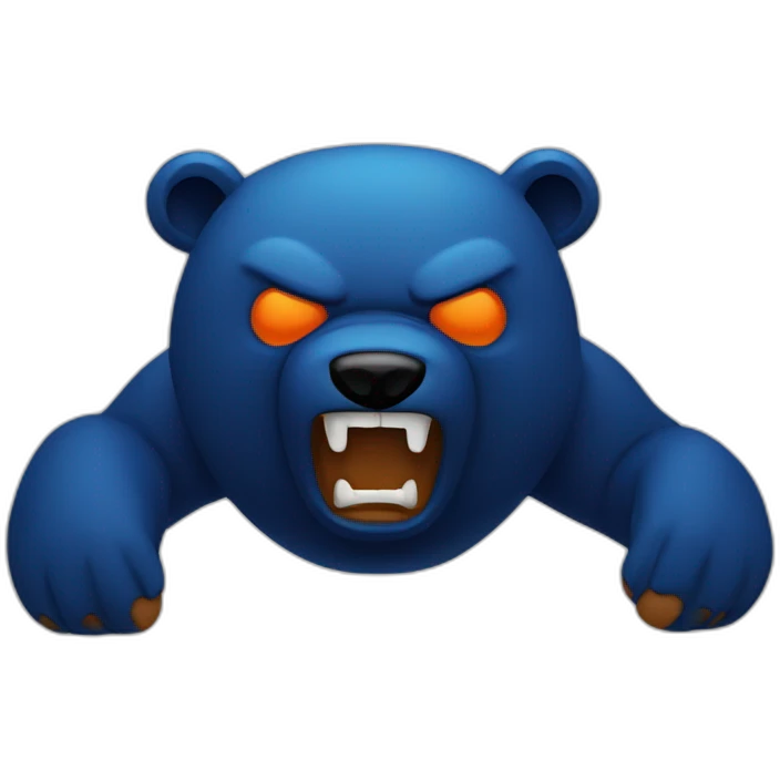 Dark blue orange bear angry body emoji
