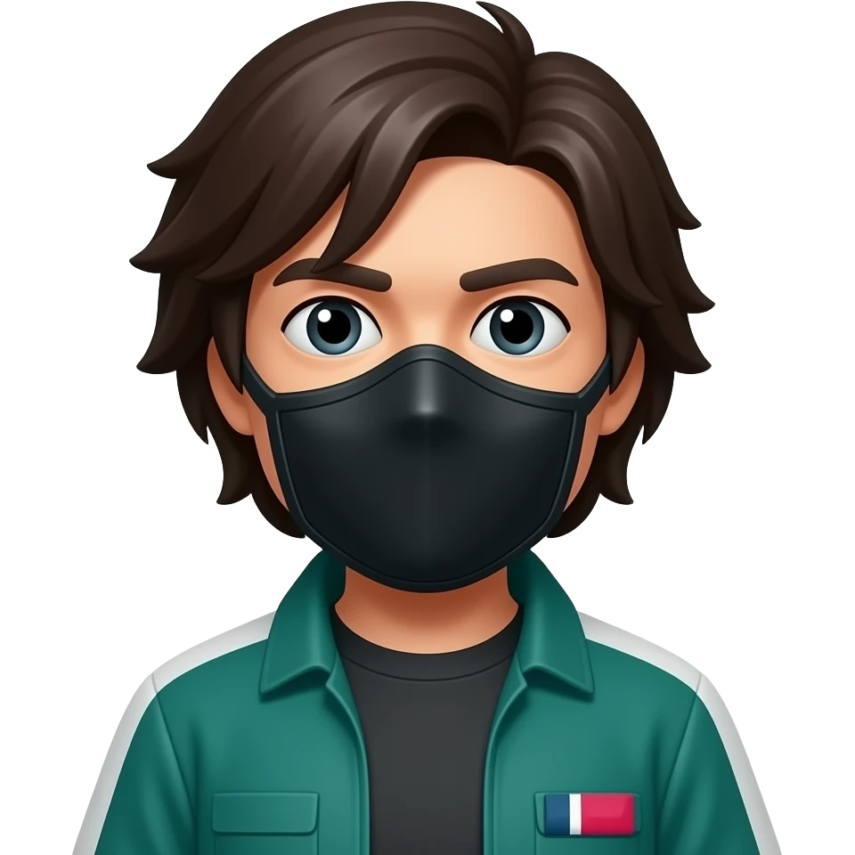 the frontman 001 from squidgame with mask emoji