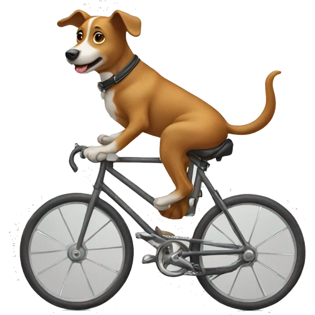 Dog driving a bike emoji