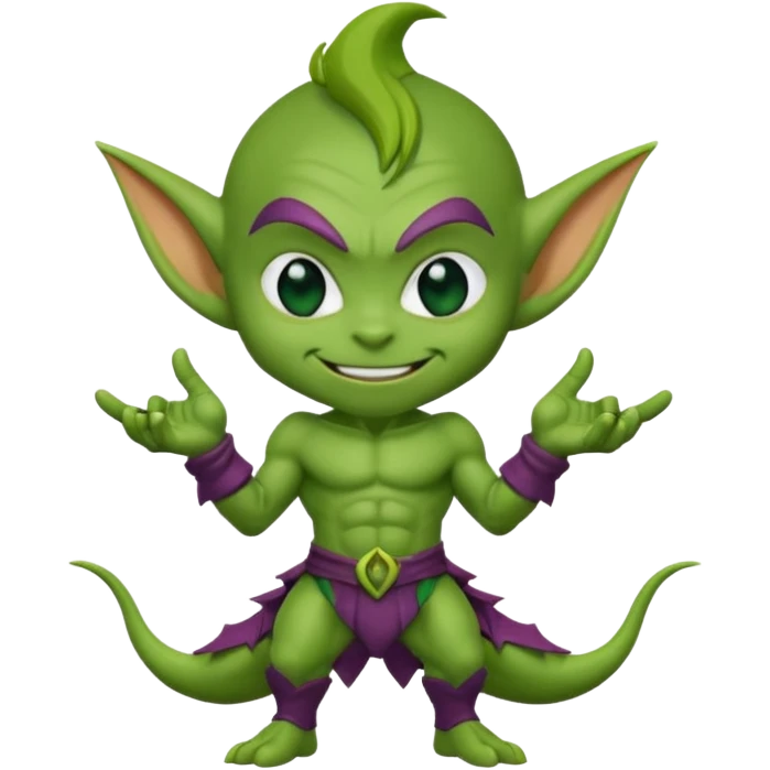 short green goblin, cute chibi full body emoji